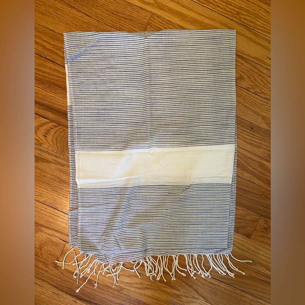 J. Crew blue and white scarf